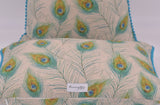 Peacock feather cushion