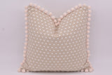 "Home is Where the Heart is" - Pompom Cushion (Oatmeal trim)