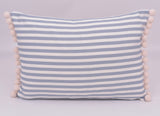 Pompom cushion with feather insert