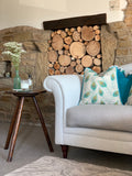 Peacock feather cushion
